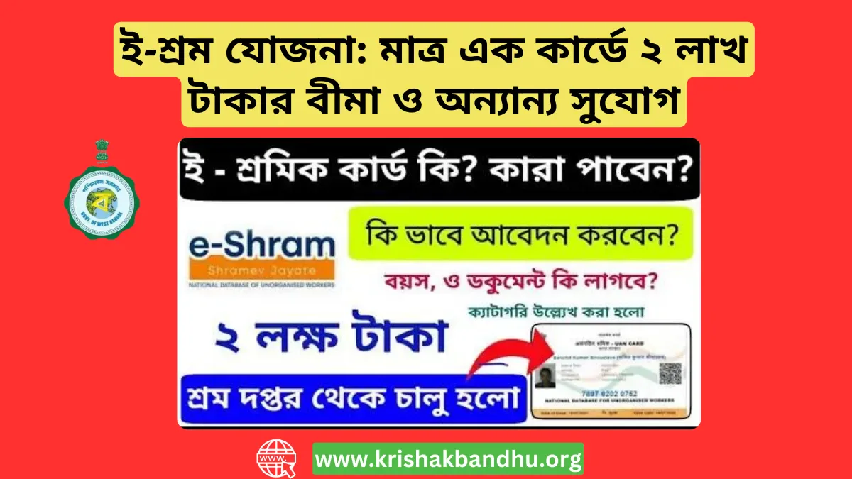 ই-শ্রম যোজনা: মাত্র এক কার্ডে ২ লাখ টাকার বীমা ও অন্যান্য সুযোগ