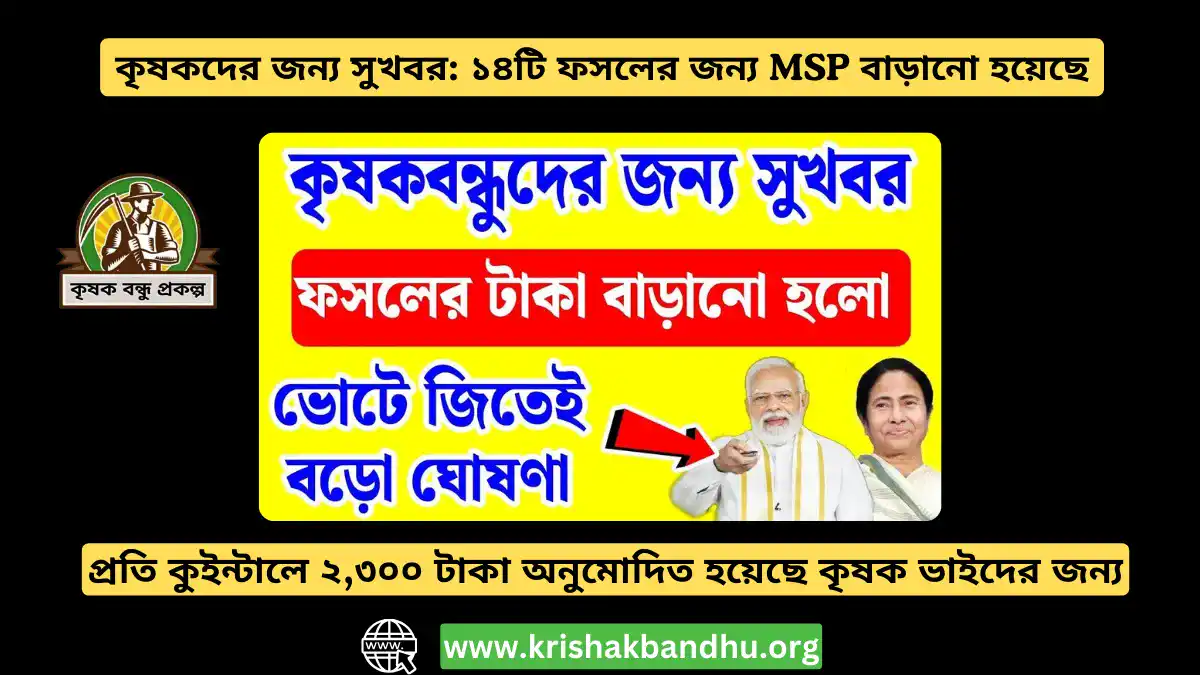 কৃষকদের জন্য সুখবর: ১৪টি ফসলের জন্য MSP বাড়ানো হয়েছে